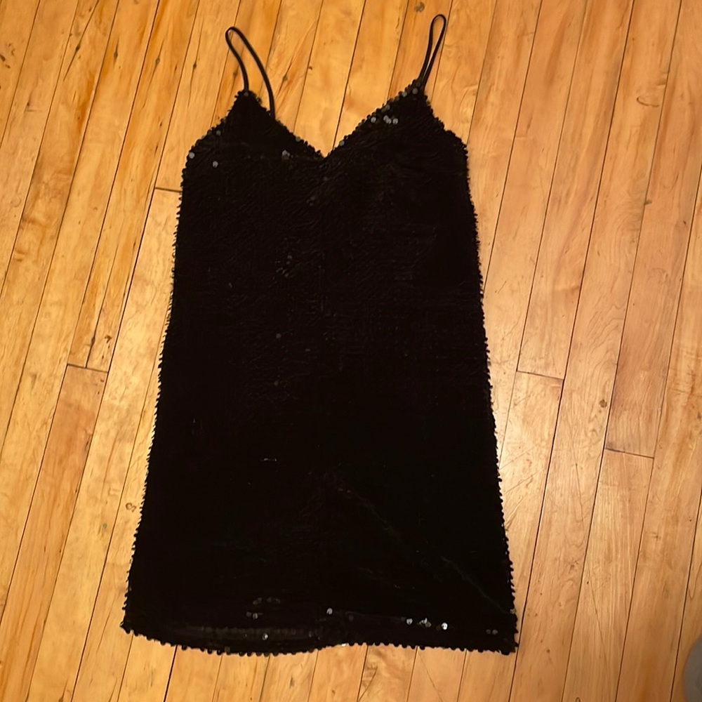Do + Be velvet sequinned mini slip dress